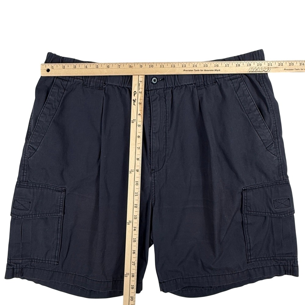 Tommy Bahama Relax Mens XXL Navy Blue Cotton Pleated Cargo Shorts Elastic Waist - Picture 5 of 6
